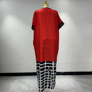 Robe longue élégante pour femme, manches courtes, imprimé décontracté, dernière collection, couleur claire, ornée de strass, style africain, pour soirée, 2026 - Product Image 4