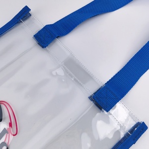 Borsa tote trasparente in PVC personalizzata, borsa shopping impermeabile con logo personalizzato per <span class=keywords><strong>donna</strong></span>, spiaggia, viaggi, lavoro, uso quotidiano - Product Image 4