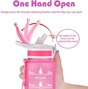 Matériau Tritan écologique de couleur dégradée personnalisable de 32oz avec bouteille d'eau en plastique à couvercle rabattable <span class=keywords><strong>Timeline</strong></span> - Product Image 4