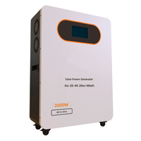 Système de stockage d'énergie solaire tout-en-un 2kW/4kWh avec cellules LiFePO4, modèle d'onduleur AO-20-4K, fabriqué en Chine pour une utilisation domestique/extérieure
