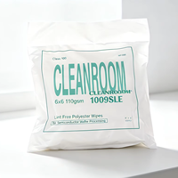 Lingettes pour salles blanches pharmaceutiques GMP 6x6 pouces 110 g/m² 1009SLE, sans peluches, à bords scellés au laser