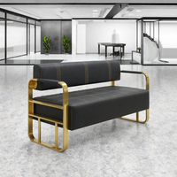 Chaise d'attente moderne pour hôtel commercial, banc de réception client, canapé en acier inoxydable pour salon de coiffure et bureau