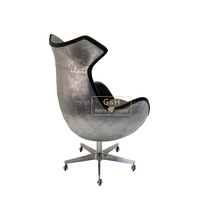Fauteuil aviateur classique vintage tournant Jacobsen Union Jack en cuir marron