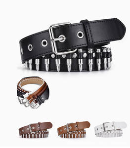 Sabuk Kulit PU Lebar Gaya Punk Y2K Trendi Model Peluru untuk Pria dan Wanita, Sabuk Bertabur Stud yang Dapat Dipersonalisasi, Laris Manis - Product Image 5