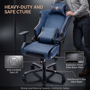 Vanbow <span class=keywords><strong>เก้าอี้</strong></span>เล่นเกมสไตล์รถแข่ง<span class=keywords><strong>หนัง</strong></span>สีฟ้า8236<span class=keywords><strong>เก้าอี้</strong></span>สำนักงานผู้บริหารพร้อมมุมหลังและคุณสมบัติหมุน - Product Image 4