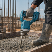 Vibrador de Concreto Inalámbrico de 2100W y 21V, de Grado Industrial, con Baterías de Alta Capacidad, para Obras de Construcción
