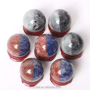 Artesanía de piedra semipreciosa, pequeñas esferas de larvikita de labradorita, Bola de esfera de cristal curativa
