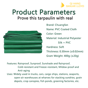 Bạt PVC nhiệm vụ nặng nề không thấm nước chống tĩnh dệt chống UV Warp Windproof Tarp - Product Image 5