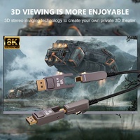 Câble AOC Mini DP vers DP 8K 60Hz à paires torsadées coaxiales et à fibre optique, plaqué or actif, gaine PVC, pour projecteur et moniteur
