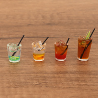 Figurines miniatures de jouets, boissons d'été simulées en résine DIY (Americano glacé, Limonade, Boissons pour voiture), accessoires pour maison de poupée OB11