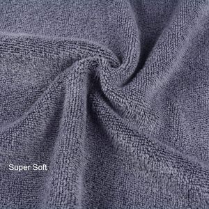 Serviette en microfibre en gros, petite serviette de salon résistante à la décoloration, serviette de séchage en microfibre grise - Product Image 4