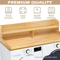Plateau de comptoir et support en bois à double niveau pour machine à laver avec étagère de rangement multifonctionnelle et minimaliste