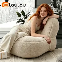 Housse de pouf en fausse fourrure de cachemire OTAUTAU, housse de pouf sac de rangement, hiver Noël SF052, sans rembourrage, le rembourrage n'est pas inclus, à acheter séparément.