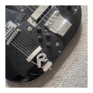 <span class=keywords><strong>Basso</strong></span> JELO Serie Classica a Doppio Manico <span class=keywords><strong>4</strong></span> <span class=keywords><strong>Corde</strong></span> e Chitarra Elettrica 6 <span class=keywords><strong>Corde</strong></span> con Pickup S-h-h – Finitura Nera Lucida Mogano Massello - Product Image 4