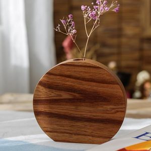 Florero de madera 202405, jarrón de madera hecho a mano artístico a prueba de fugas, capaz de insertar flores para mesa de centro decorativa - Product Image 3