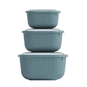 Juego de 3 Recipientes Rectangulares de Plástico Fresco Box Gris - Product Image 1