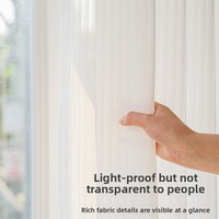 Voilage transparent auto-adhésif sans perforations, personnalisable, perméable, à plis froncés, moderne, toutes saisons, pour intérieur/fenêtre