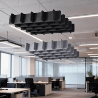 Panneaux acoustiques suspendus en feutre PET, à fentes, emboîtables, 60x60cm, insonorisants, fabrication OEM