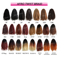 Cheveux à tresser pré-ébouriffés Afro Twist 18 pouces, pré-étirés, Afro Kinky Bulk 100g, Afro Marley Twist, Spring Twist, vente chaude