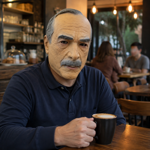 Máscara de Látex Realista de Anciano, Estilo <span class=keywords><strong>Cole</strong></span>, Cara Calva de Anciano, Barba Gris, Arrugas, Máscara Facial Completa, Ecológica, No Tóxica, para Halloween - Product Image 5