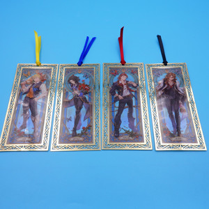 Anime Metal <b>Bookmark</b> 110x40mm Transparent Hollow Design Gold Color Stationery Gift - Product Image 4