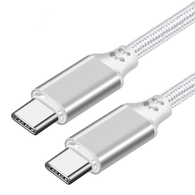 Pure Copper 20V 5A Type-C PD Cable with E-Marker Chip 100W C to C USB Cable PVC Jacket Shielded Braid for Laptop/Tablet Computer