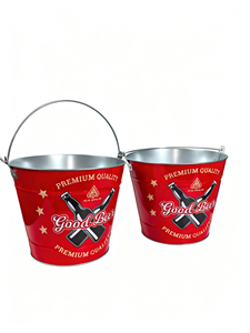 Seau à glace en métal personnalisé avec poignée avec LOGO d'usine pour bar de fête de mariage stockage de boissons pour événement extérieur - Product Image 1