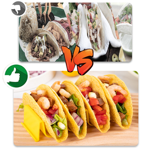 Wellenförmiges Plastik-Taco-Serviertablett Mexikanischer Tacos-Teller Taco-Halter-Ständer-Set - Product Image 4