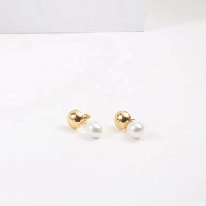 Boucles d'oreilles tendance 2025, plaquées or 18 carats PVD, boucles d'oreilles pendantes avec perle, boucles d'oreilles pendantes - Product Image 2