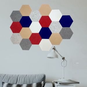 Paneles acústicos de pared insonorizados de fieltro de poliéster PET de absorción de sonido suave de alta densidad hexágono para decoración del hogar - Product Image 6