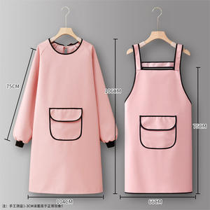 Grembiule da lavoro personalizzato da cucina da <span class=keywords><strong>uomo</strong></span> e da donna per la ristorazione impermeabile a maniche lunghe a prova di olio nuovo Design - Product Image 4