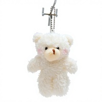 Porte-monnaie en peluche douce en forme d'ours, porte-clés, pendentif de sac en forme de poupée 3D de dessin animé, cadeau portable pour l'école