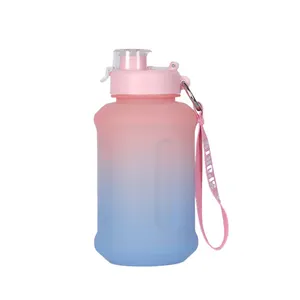 Motiverende Waterfles 2 L 2 Liter 1 Gallon Sport Plastic Drinken Grote Capaciteit Stro Type Met Tijdmarkering