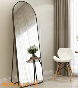 Espejo de pie largo de longitud completa enmarcado de metal dorado grande de lujo personalizado espejo de piso Miroir Spiegel espejo