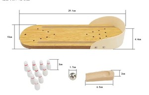 Educational Balls Board Games Hand-Eye Coordination Kids Catapult Game Funny Wooden Mini <b>Bowling</b> Toy - Product Image 2
