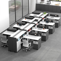 Estación de trabajo moderna para ordenador de 4 personas, escritorio de partición, diseño de muebles modulares comerciales, oficina en casa, escuela, estación de trabajo, Oficina