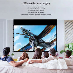 Écran de <span class=keywords><strong>projection</strong></span> électrique portable 84 pouces, écran de <span class=keywords><strong>projection</strong></span> mural électrique blanc, fonction cinéma maison - Product Image 5