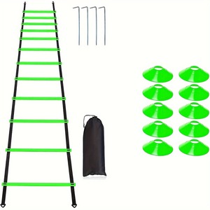 Kit d'entraînement polyvalent <span class=keywords><strong>pour</strong></span> la réactivité sportive : cônes écologiques, échelle de <span class=keywords><strong>football</strong></span>, équipement de vitesse et d'agilité <span class=keywords><strong>pour</strong></span> le soccer - Product Image 4