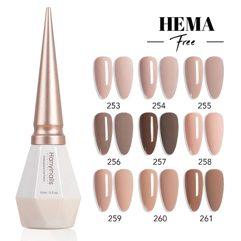 High Quality 1OO% Hema Free Vegan Gel Oem Wholesale Nail Supplies Create Your Own Brand UV Nail Hema Free Gel Polish