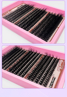 Cils individuels DIY à base pointue de 15 rangées, 9-16 mm, C/D, 300 pièces, 60P, 80P, cils en grappe synthétiques faits à la main
