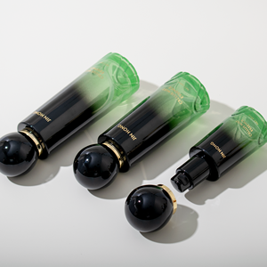 <strong>Luxury</strong> Skincare Packaging Set Gradient Green Glass <strong>Bottles</strong> And Cream Jars For Serum Lotion Toner Essence - Product Image 6