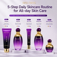 Ensemble de soins de la peau au champignon Reishi et au ginseng BISUTANG, acide hyaluronique, complexe raffinant le teint, anti-terne, kit nourrissant complet pour le visage, usage quotidien, OEM