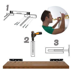 Haidibosi Concealed Shelf Support T Shape Iron Wall Mounted <b>Bracket</b> For Shelves - Product Image 3