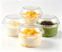 Gobelets à dessert en plastique transparent jetables et recyclables de qualité alimentaire avec couvercle pour mariage, anniversaire, événements de restauration, fête