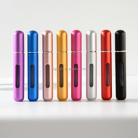 Botol parfum aluminium semprot halus metalik kosong botol parfum pemompa Mandiri Mini 5ml jendela transparan isi ulang bawah
