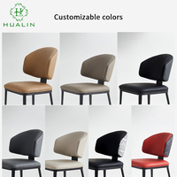 HUALIN Chaise de Restaurant Moderne Style Simple Chaise d'Hôtel Café Confortable en Cuir de Haute Qualité et Métal