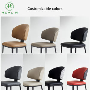 Ghế nhà hàng phong cách hiện đại HUALIN, ghế quán cà phê khách sạn đơn giản, thoải mái, chất lượng cao, làm bằng da và kim loại - Product Image 6