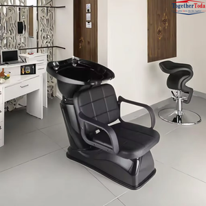Chaise de lavage moderne en similicuir avec fonction massage pour salons de beauté, barbiers et spas - Product Image 5