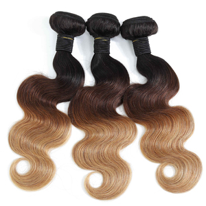 批发Ombre人发编织束人发束生印度人头马头发Whosale T1B/#4/#27 Ombre彩色体波RUBE - Product Image 4