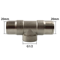 Raccord en T à connexion rapide fileté femelle G1/2 20 mm, en laiton haute pression 200 bars pour pulvérisateur FOGGER